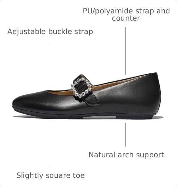 image:imageFitFlop Delicato CrystalBuckle Leather Mary JanesBlack