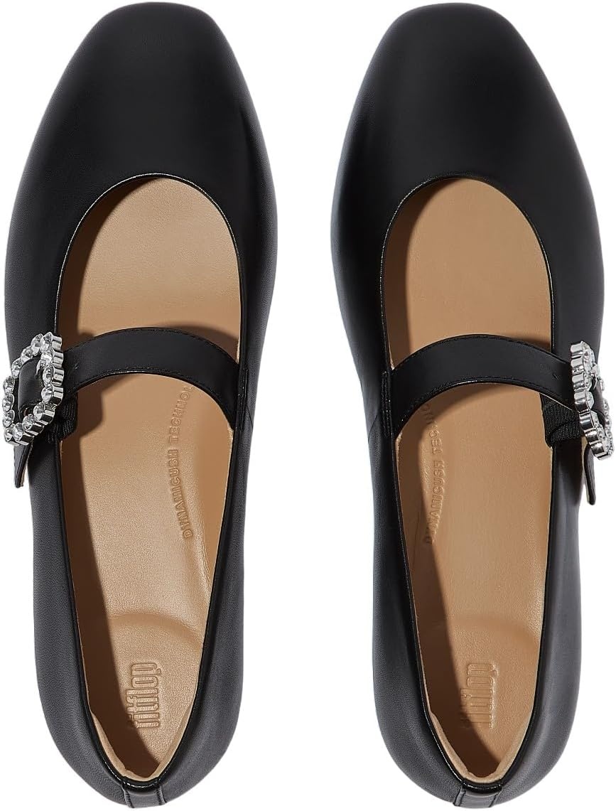 image:imageFitFlop Delicato CrystalBuckle Leather Mary JanesBlack
