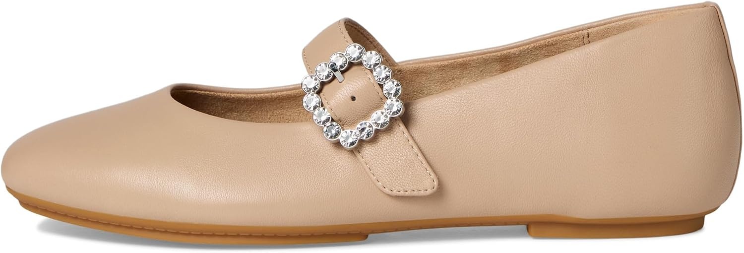 image:imageFitFlop Delicato CrystalBuckle Leather Mary JanesClassic Beige