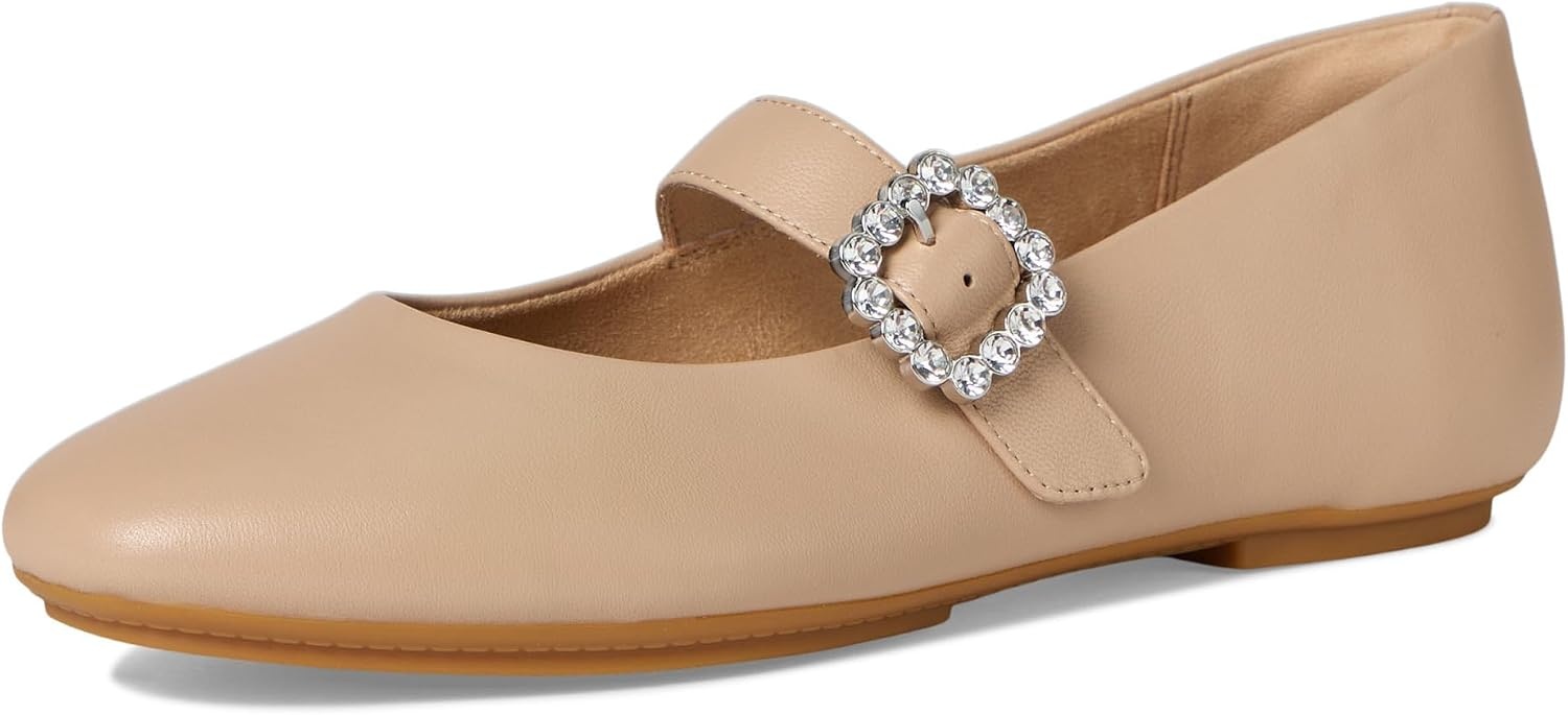 image:imageFitFlop Delicato CrystalBuckle Leather Mary JanesClassic Beige
