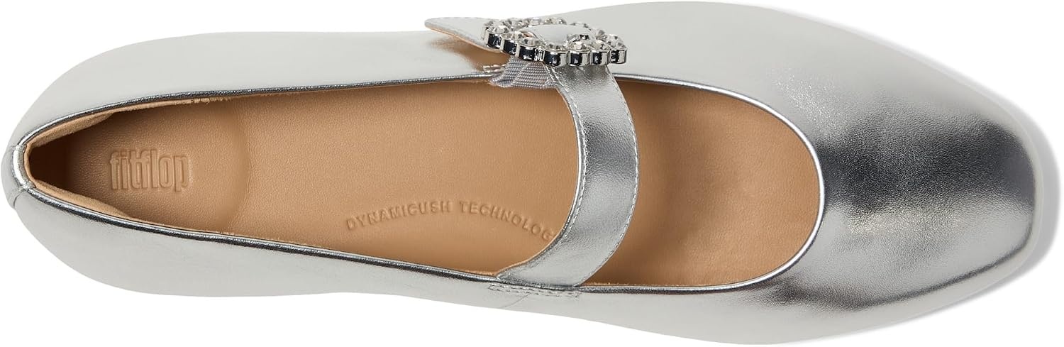 image:imageFitFlop Delicato CrystalBuckle Leather Mary JanesSilver
