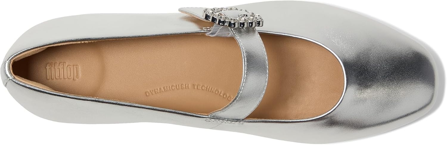 image:imageFitFlop Delicato CrystalBuckle Leather Mary JanesSilver
