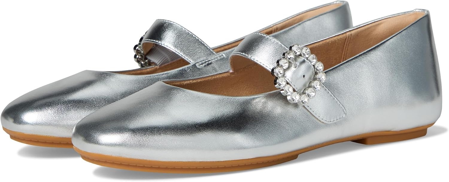 image:imageFitFlop Delicato CrystalBuckle Leather Mary JanesSilver