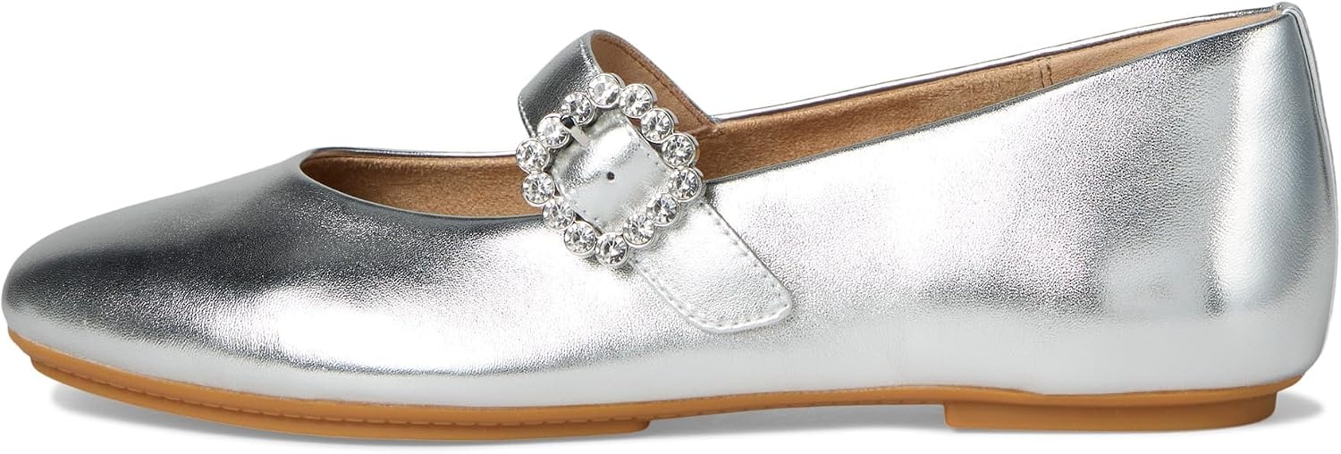 image:imageFitFlop Delicato CrystalBuckle Leather Mary JanesSilver