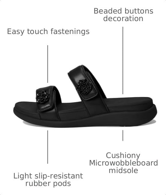 image:imageFitFlop FMode Go BeadieButton Adj Flatform 2Bar SlidesAll Black