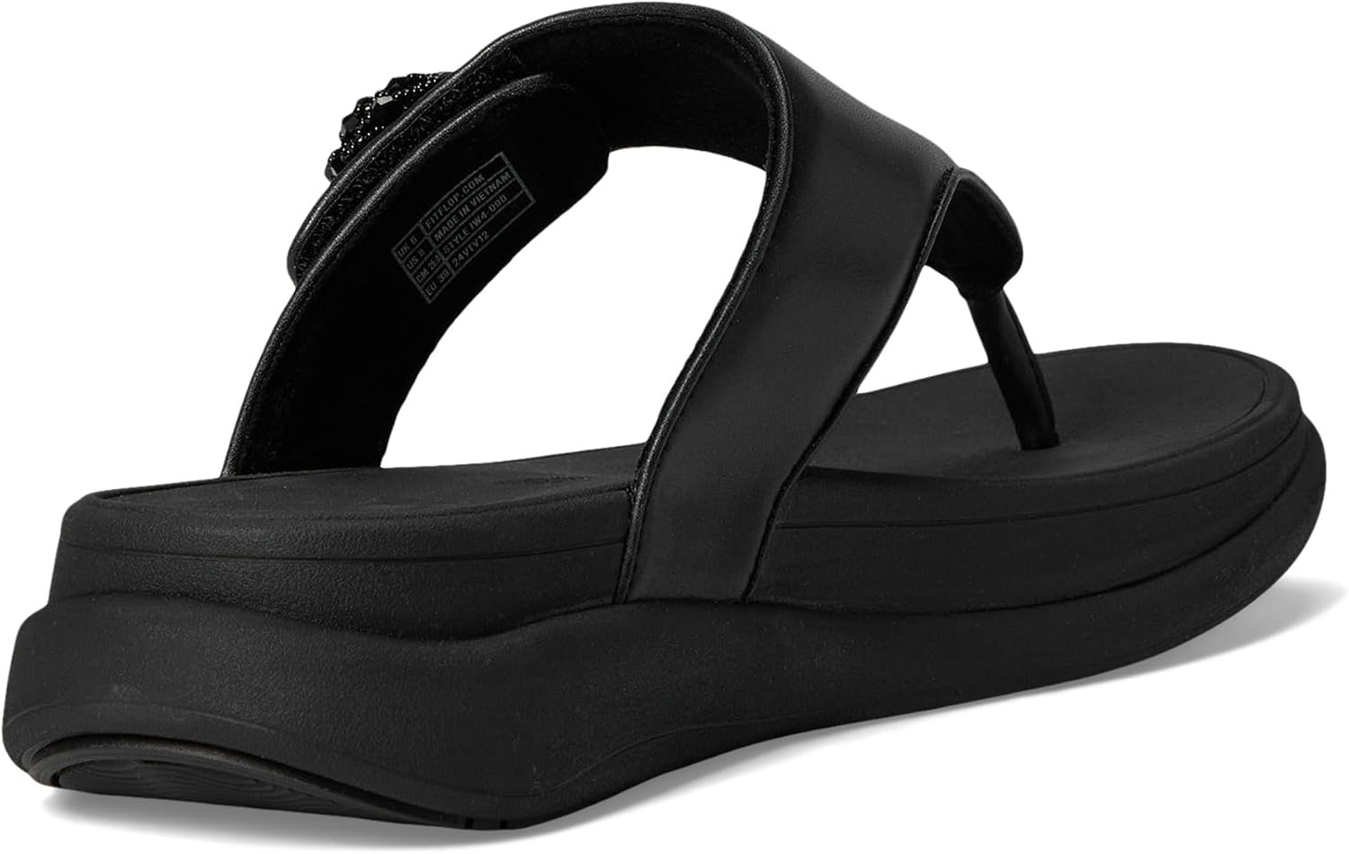 image:imageFitFlop FMode Go BeadieButton Adj Flatform ToePost SandalsAll Black