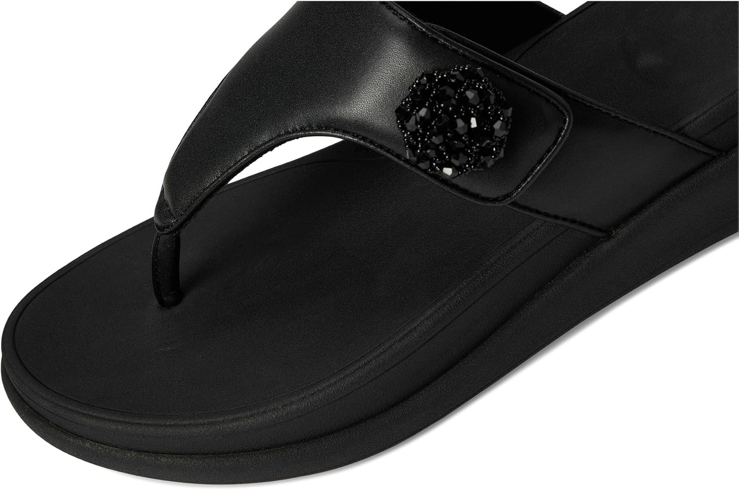 image:imageFitFlop FMode Go BeadieButton Adj Flatform ToePost SandalsAll Black