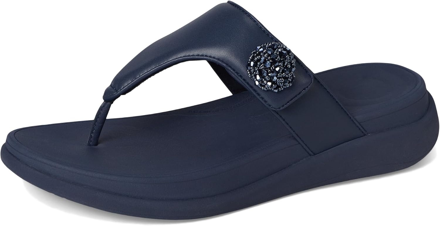 image:imageFitFlop FMode Go BeadieButton Adj Flatform ToePost SandalsMidnight Navy