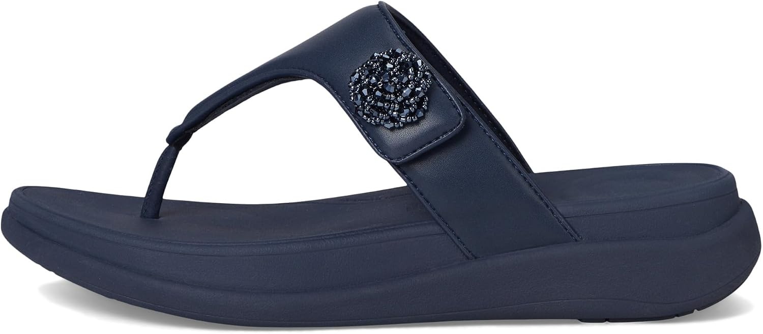 image:imageFitFlop FMode Go BeadieButton Adj Flatform ToePost SandalsMidnight Navy