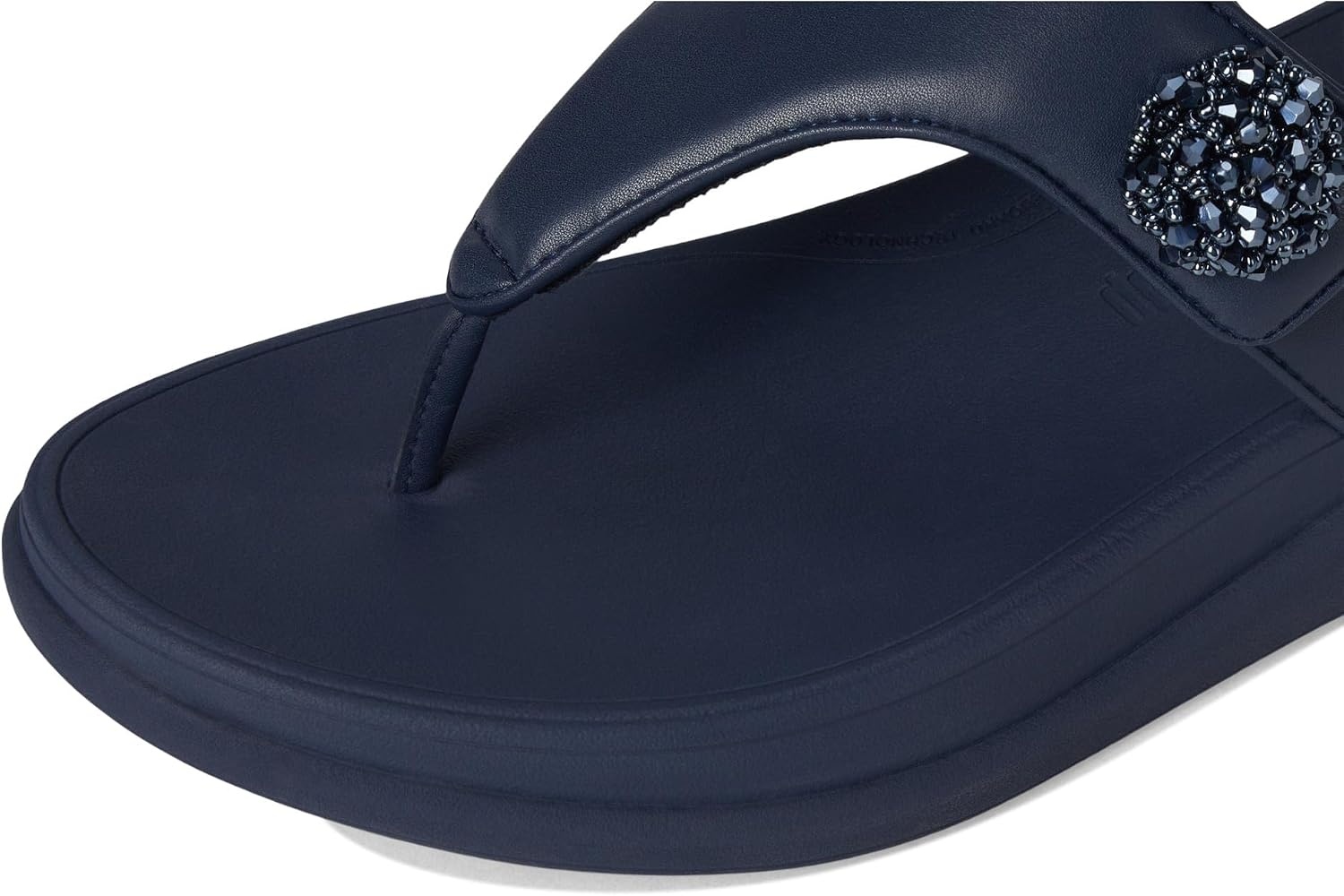 image:imageFitFlop FMode Go BeadieButton Adj Flatform ToePost SandalsMidnight Navy