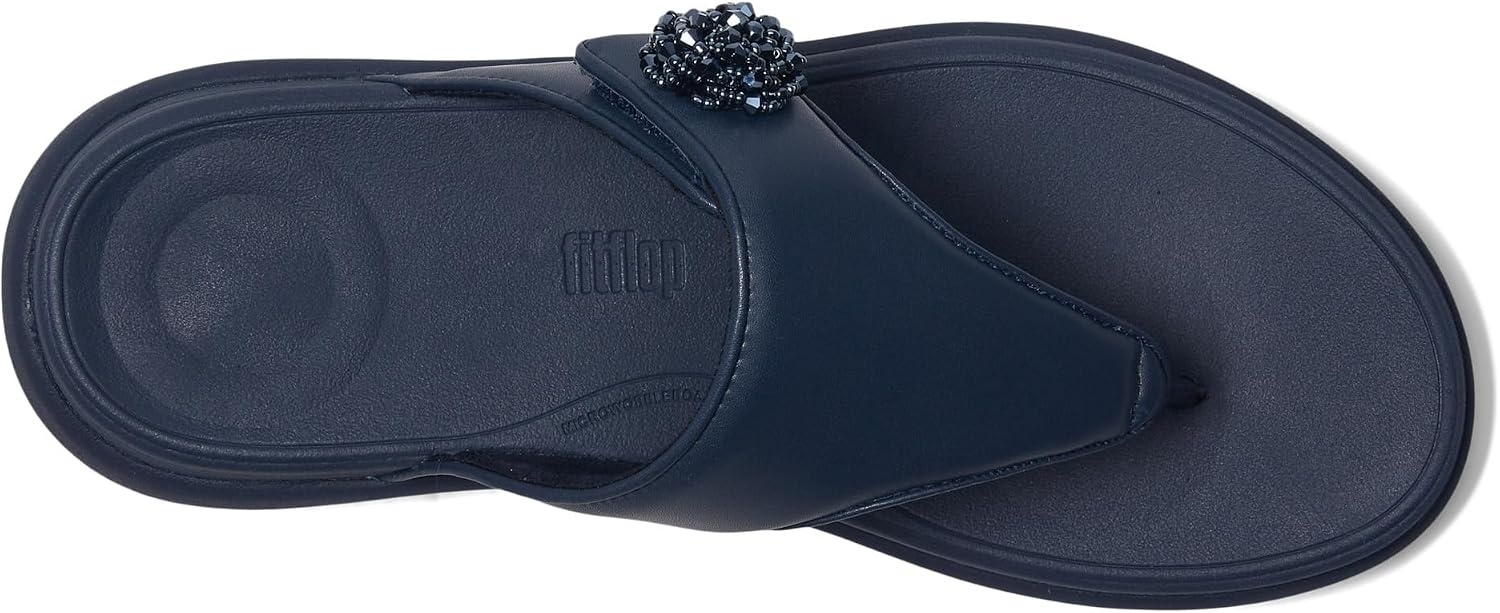 image:imageFitFlop FMode Go BeadieButton Adj Flatform ToePost SandalsMidnight Navy