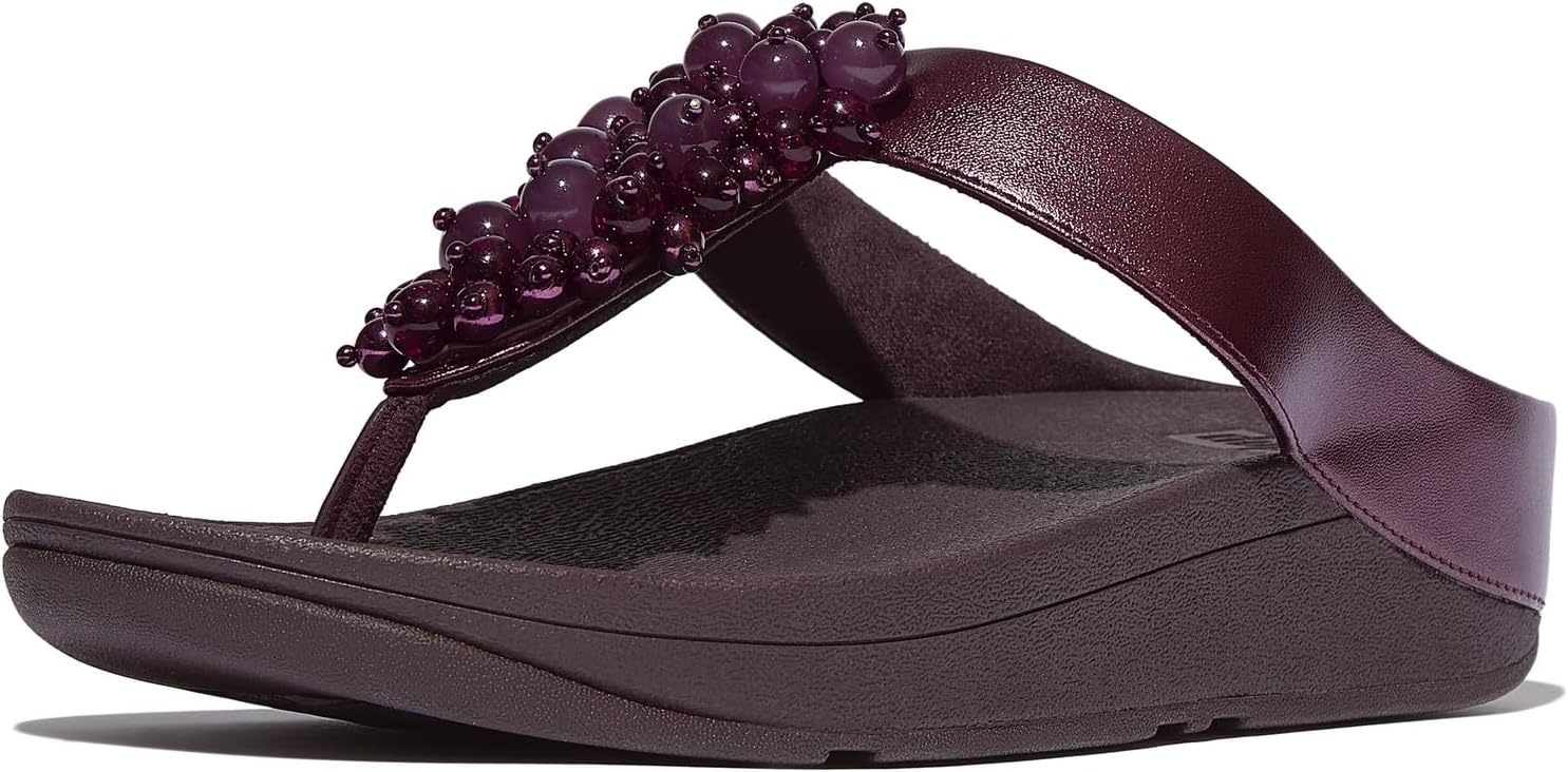 image:imageFitFlop Fino BaubleBead ToePost SandalsMetallic Plumberry