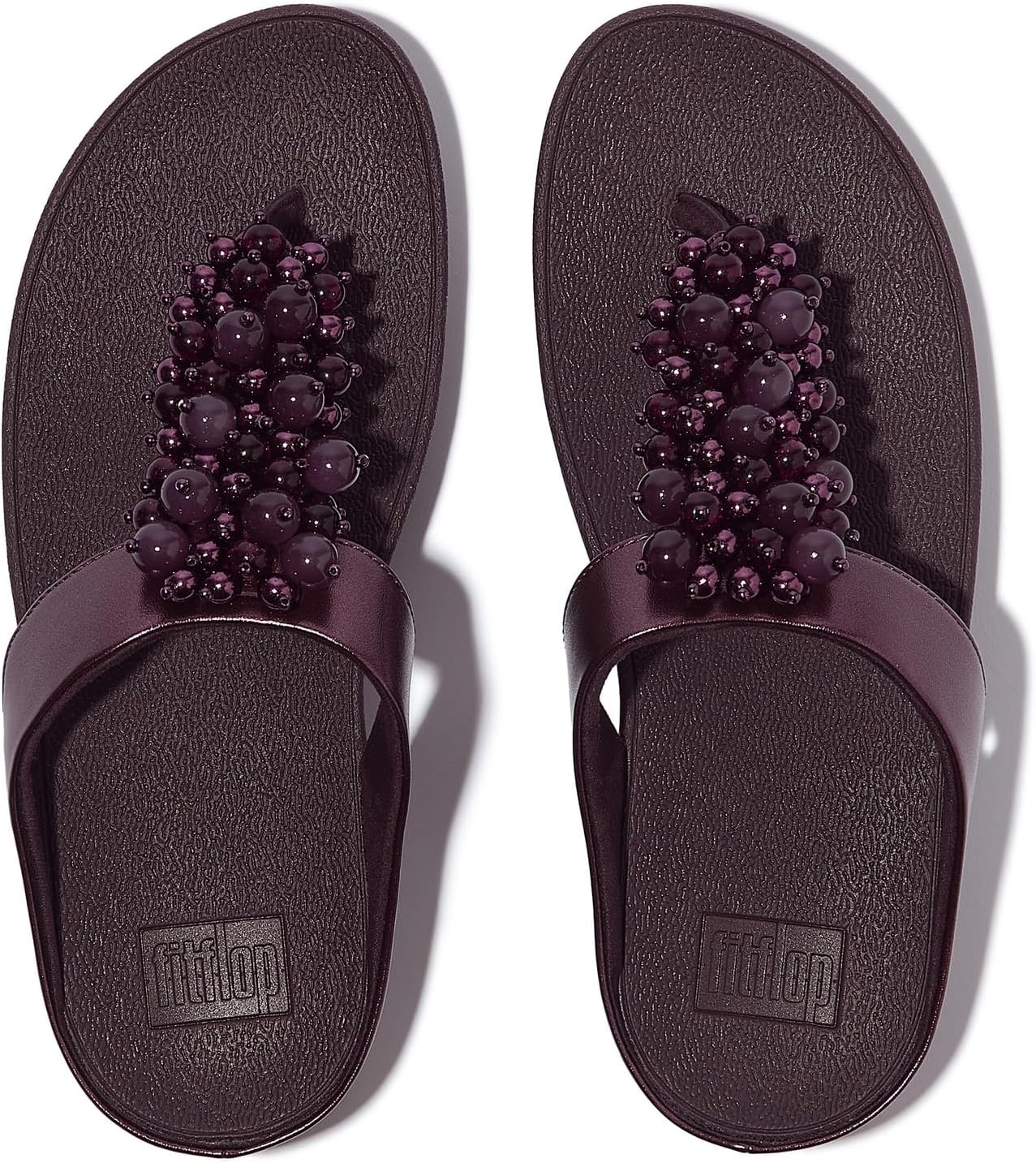 image:imageFitFlop Fino BaubleBead ToePost SandalsMetallic Plumberry