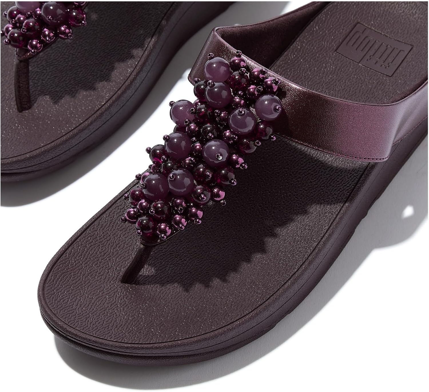 image:imageFitFlop Fino BaubleBead ToePost SandalsMetallic Plumberry