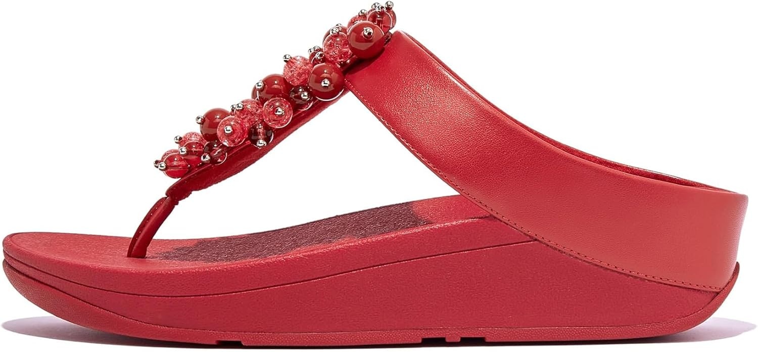 image:imageFitFlop Fino BaubleBead ToePost SandalsMetallic Red