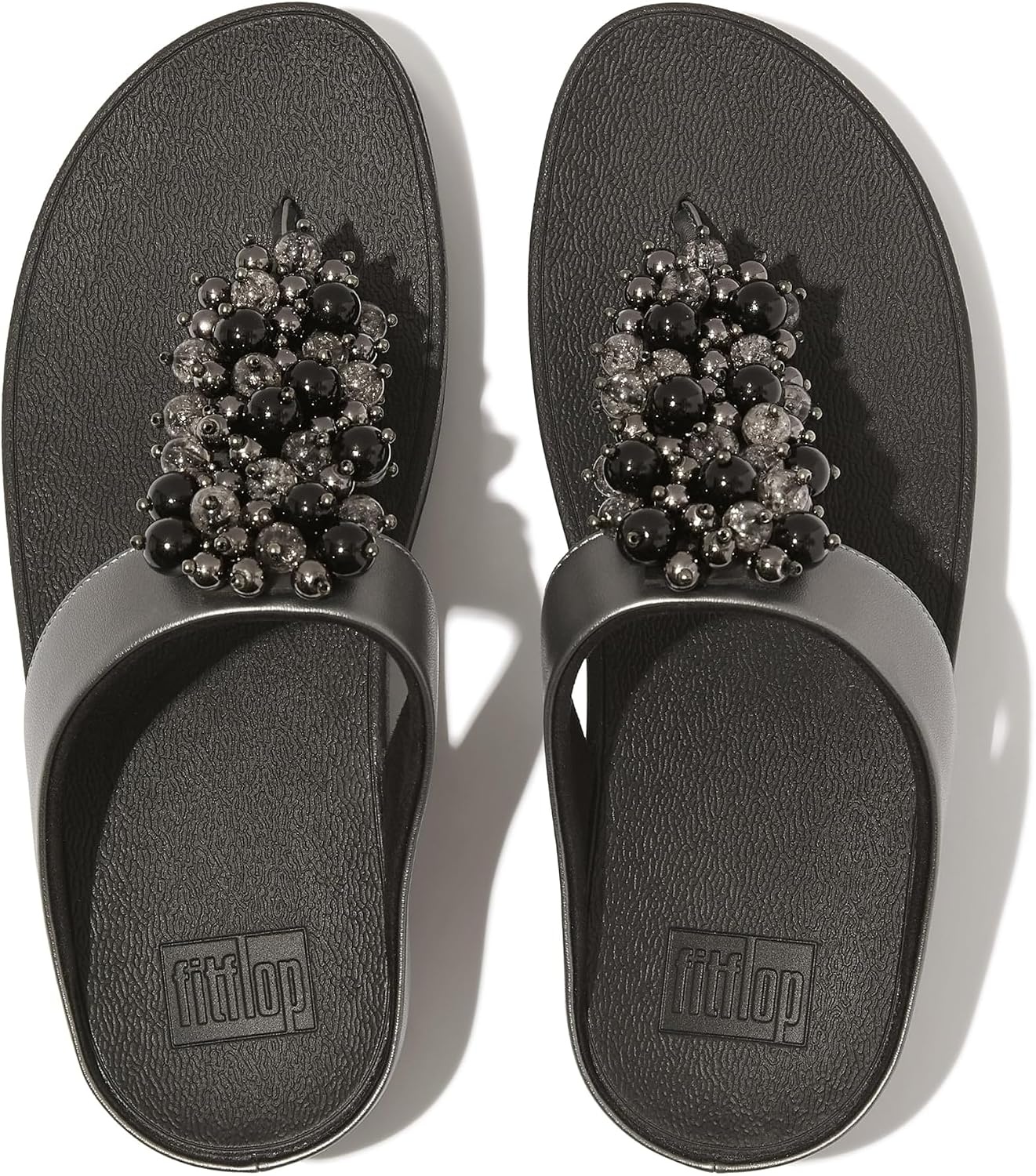 image:imageFitFlop Fino BaubleBead ToePost SandalsPewter Black