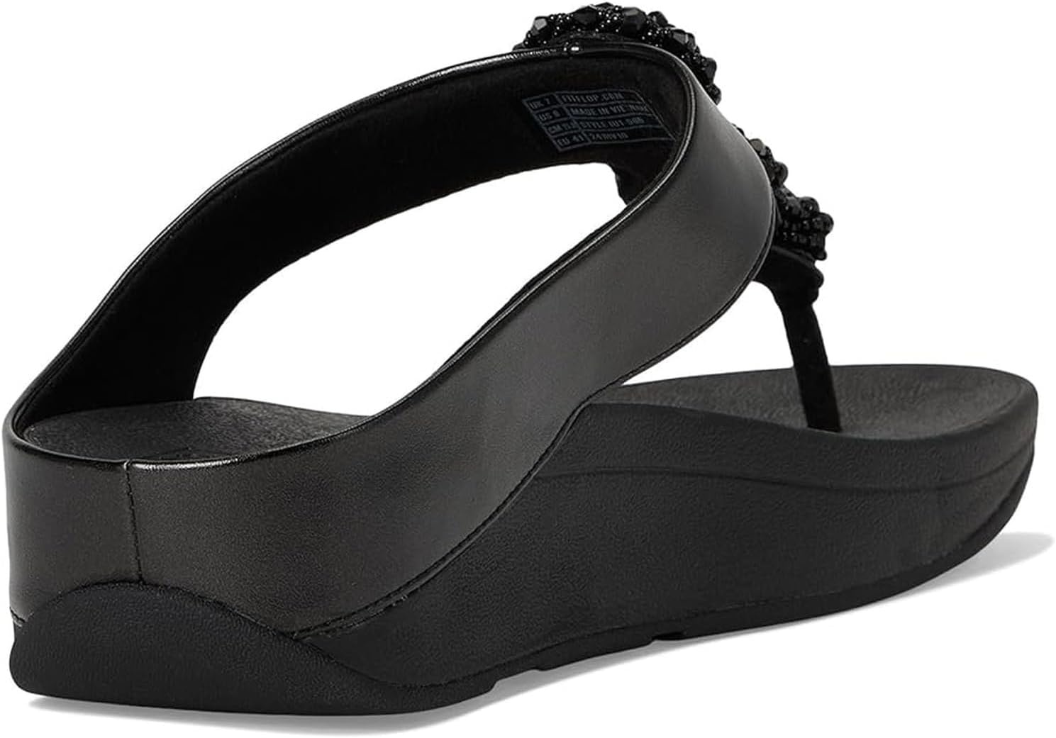 image:imageFitFlop Fino BeadieButton Metallic ToePost SandalsMetallic Black