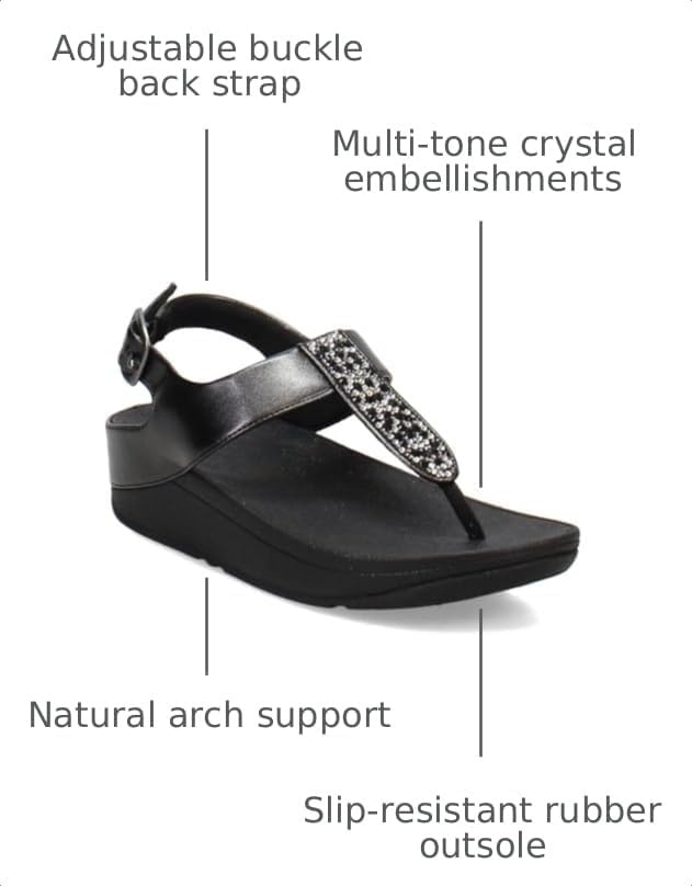 image:imageFitFlop Fino CrystalMix TStrap SandalsAll Black