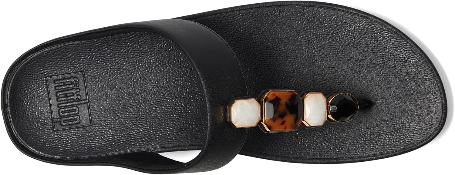 image:imageFitFlop Fino MultiStone Leather ToePost SandalsBlack