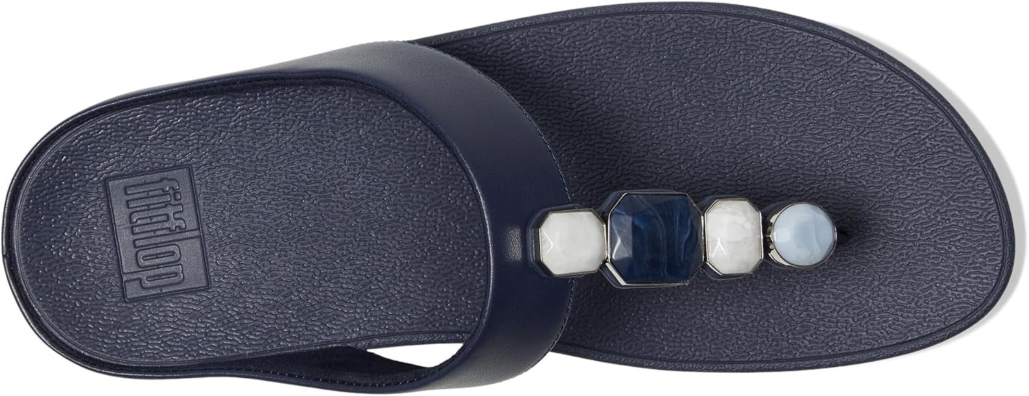 image:imageFitFlop Fino MultiStone Leather ToePost SandalsMidnight Navy