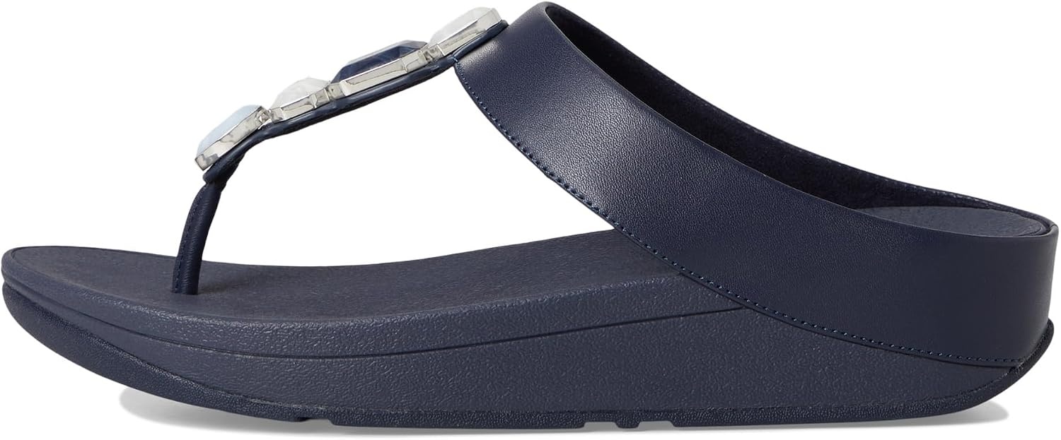 image:imageFitFlop Fino MultiStone Leather ToePost SandalsMidnight Navy
