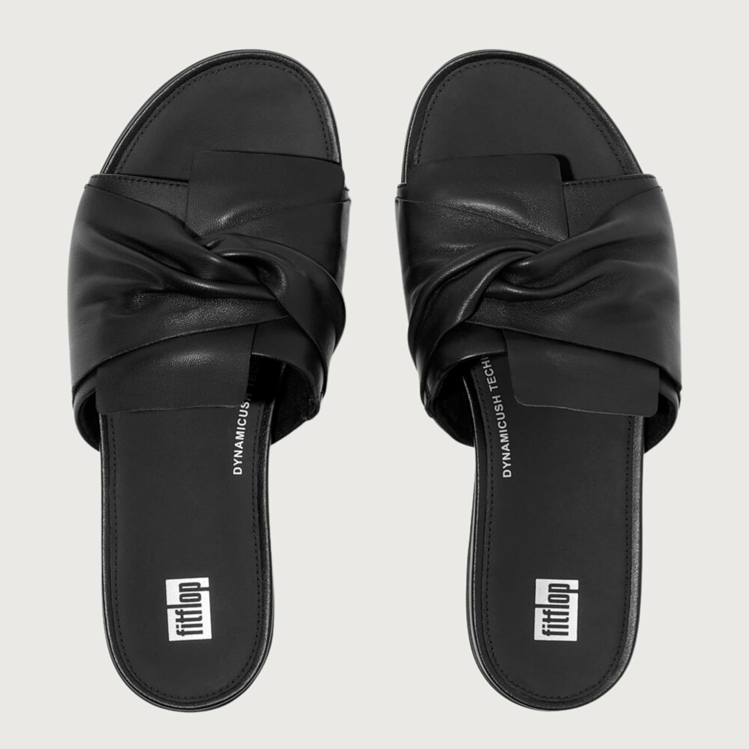 image:imageFitFlop Gracie SoftTwist Leather SlidesAll Black