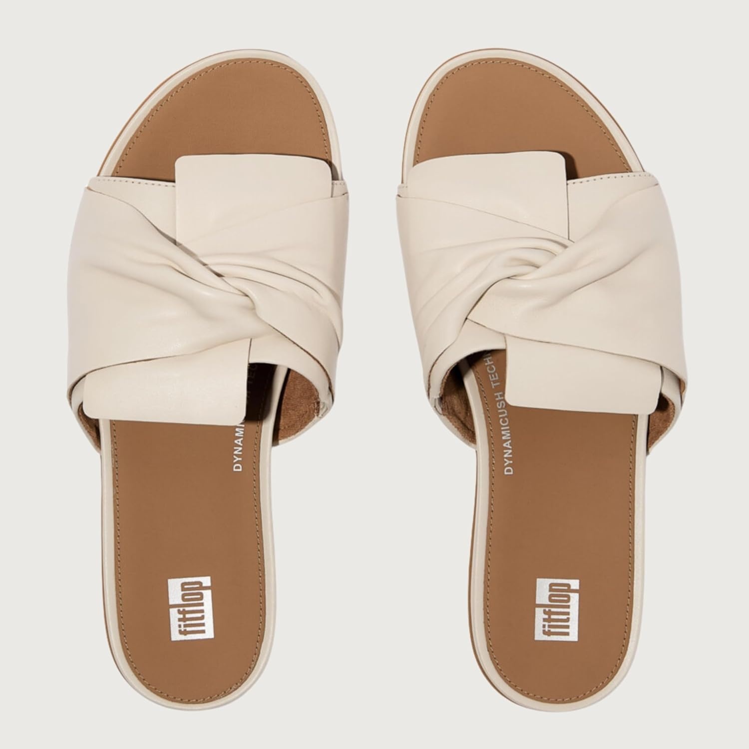image:imageFitFlop Gracie SoftTwist Leather SlidesParis Beige