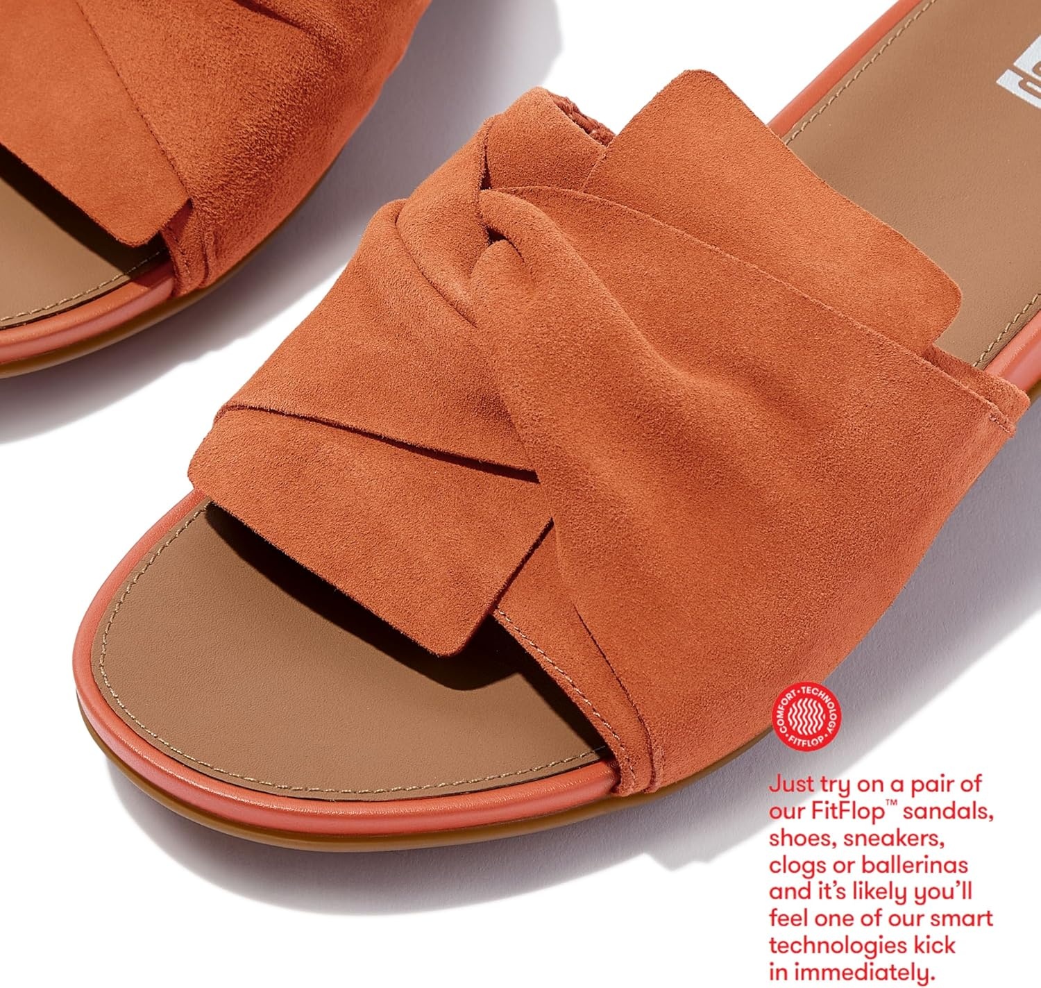 image:imageFitFlop Gracie SoftTwist Leather SlidesSatsuma