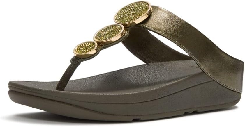 image:imageFitFlop Halo BeadCircle Metallic ToePost SandalsHerb