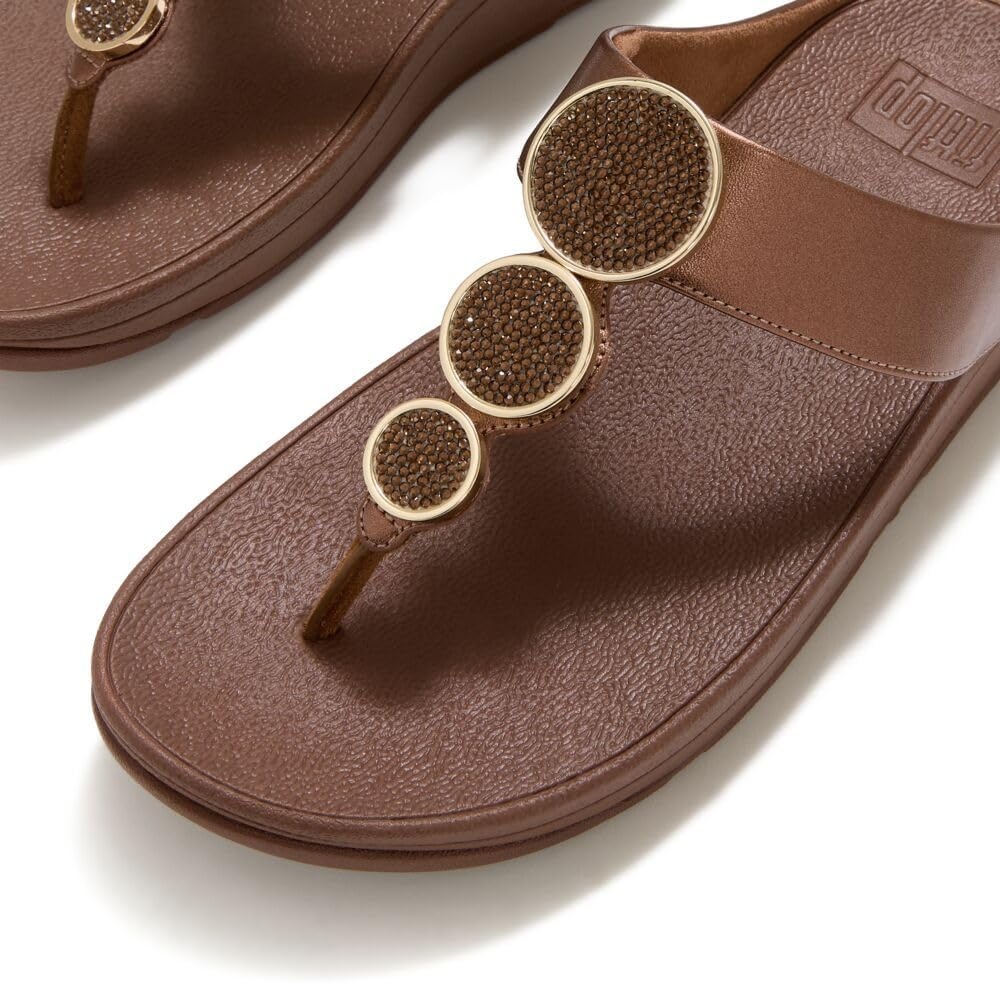 image:imageFitFlop Halo BeadCircle Metallic ToePost SandalsHoney