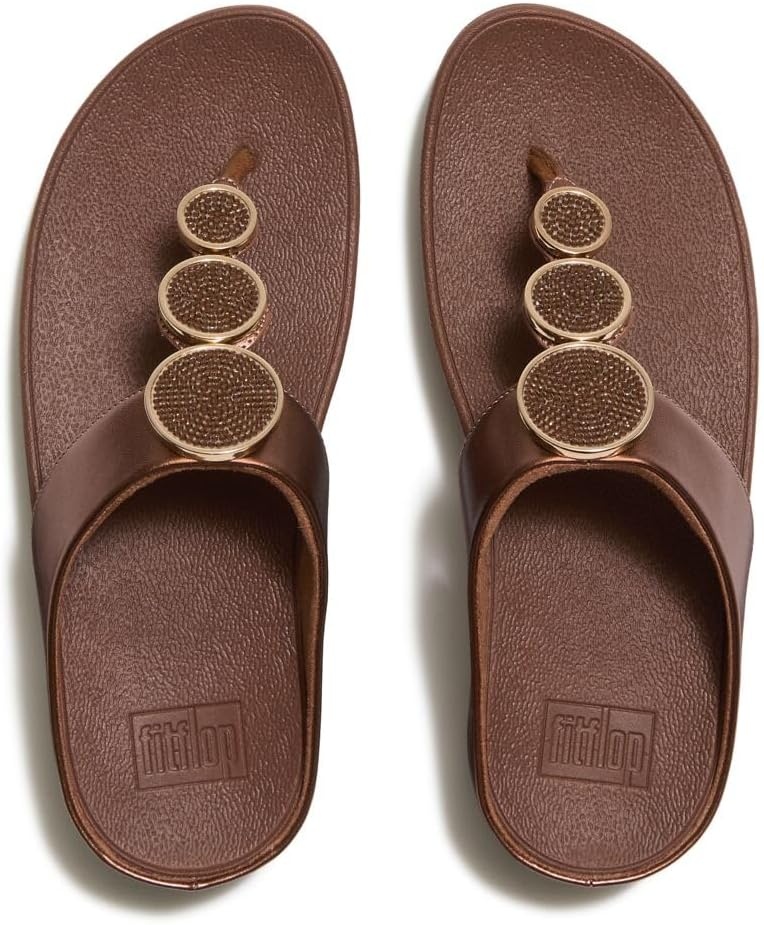 image:imageFitFlop Halo BeadCircle Metallic ToePost SandalsHoney