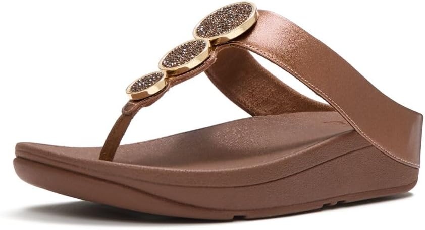 image:imageFitFlop Halo BeadCircle Metallic ToePost SandalsHoney