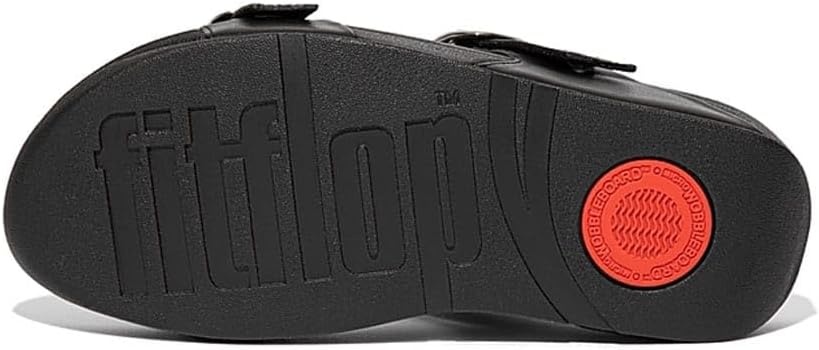 image:imageFitFlop Lulu Adjustable Leather Slides BuckleAll Black
