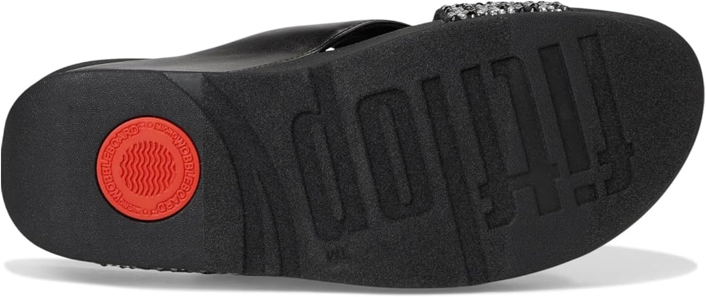 image:imageFitFlop Lulu CrystalMix Metallic Cross SlidesAll Black