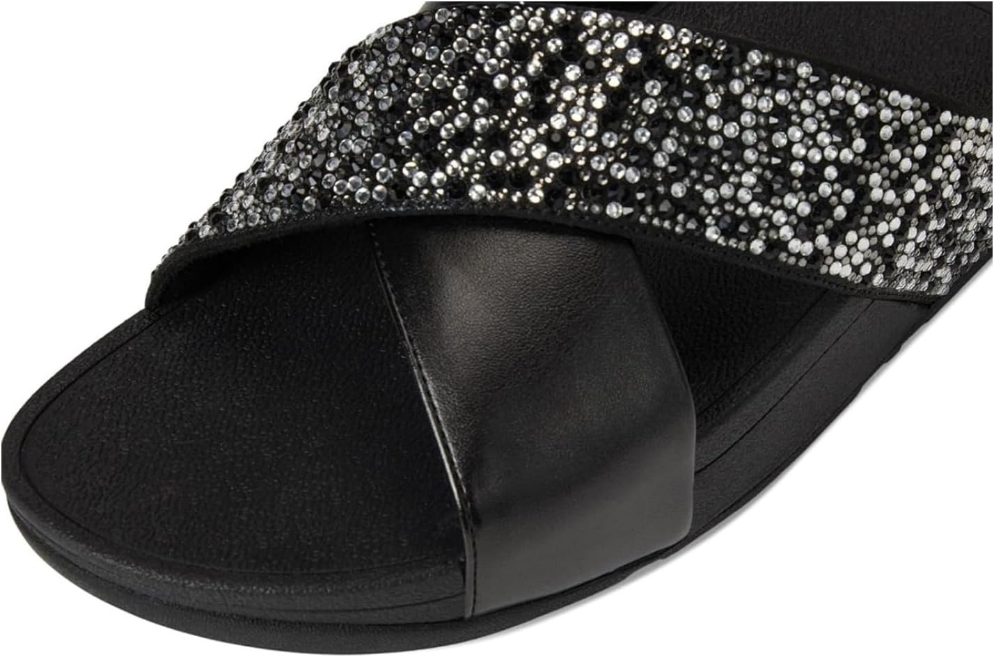 image:imageFitFlop Lulu CrystalMix Metallic Cross SlidesAll Black
