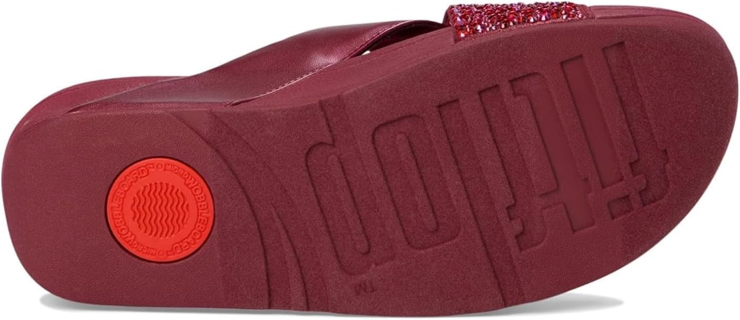 image:imageFitFlop Lulu CrystalMix Metallic Cross SlidesLuxe Plum