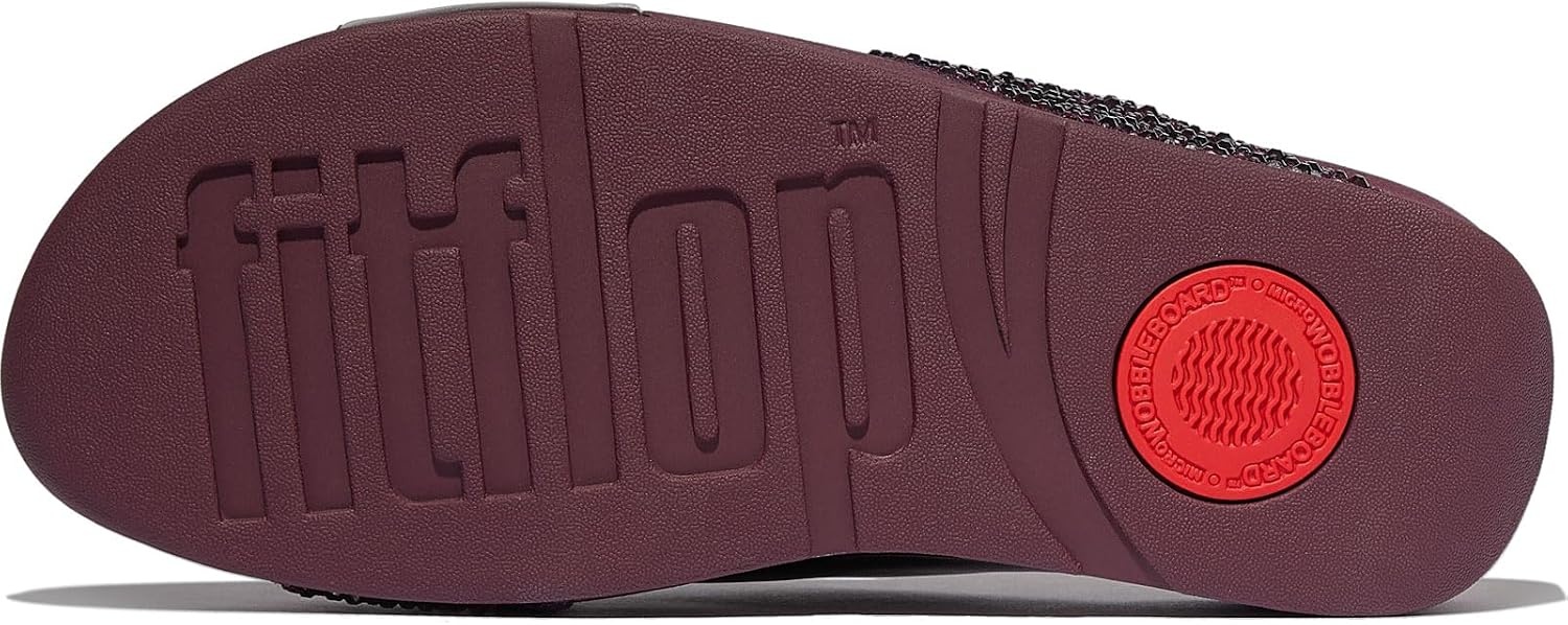 image:imageFitFlop Lulu CrystalMix Metallic Cross SlidesMetallic Plumberry