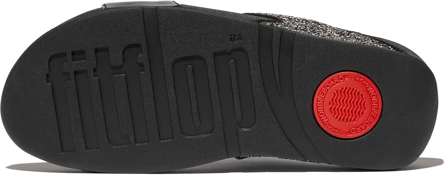 image:imageFitFlop Lulu MultiTonal Glitter Slides Padded SlipOn Sandals w Ergonomic TripleDensity Microwobbleboard MidsoleBlack Multi