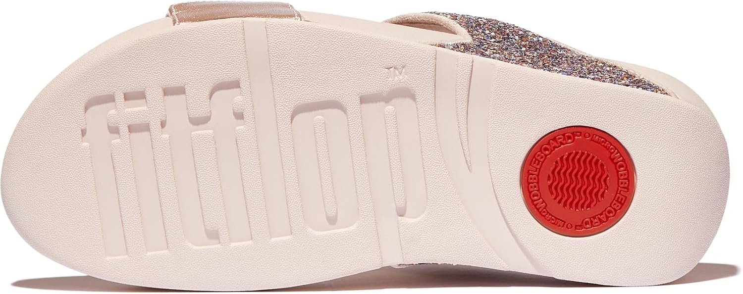 image:imageFitFlop Lulu MultiTonal Glitter Slides Padded SlipOn Sandals w Ergonomic TripleDensity Microwobbleboard MidsoleNude Rose Mix