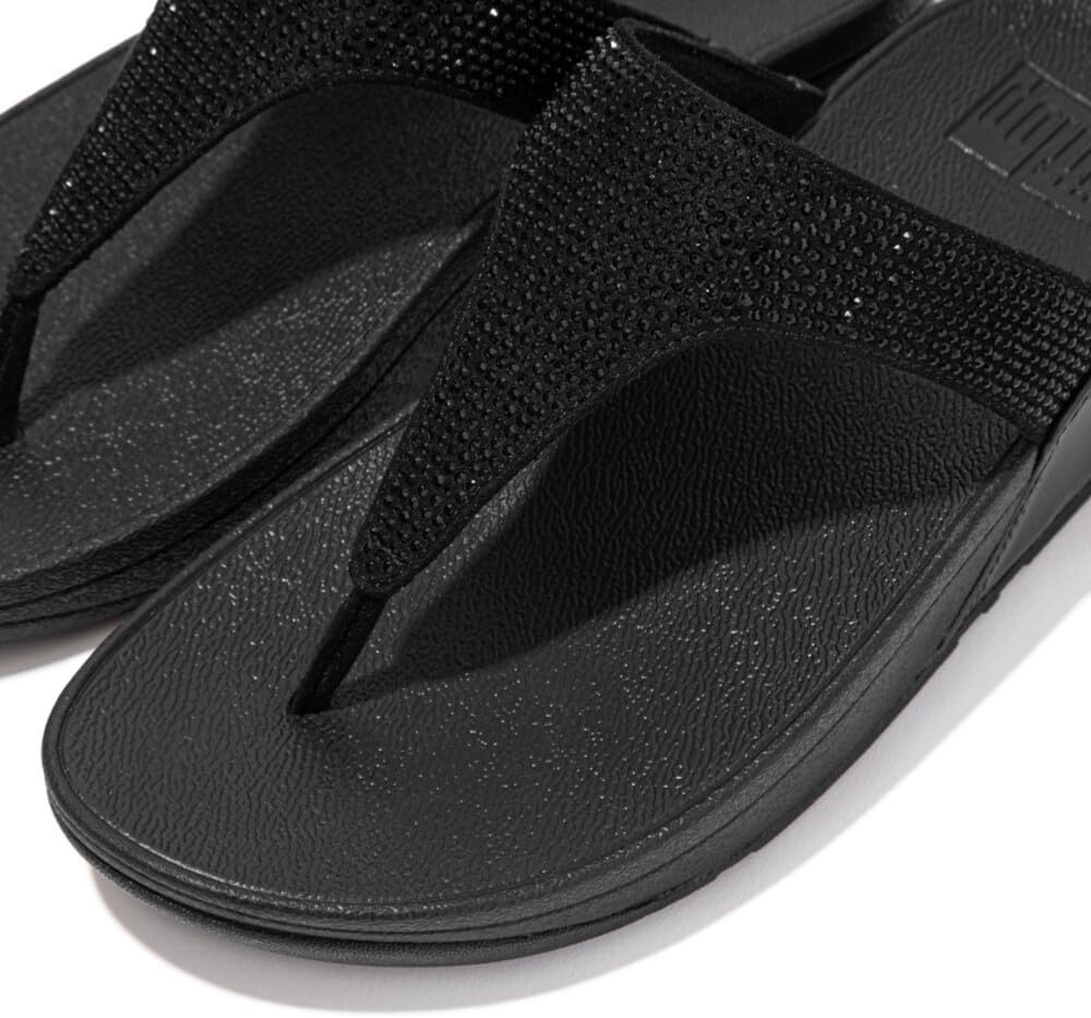 image:imageFitFlop Lulu MultiTonal Glitter ToePost SandalsAll Black