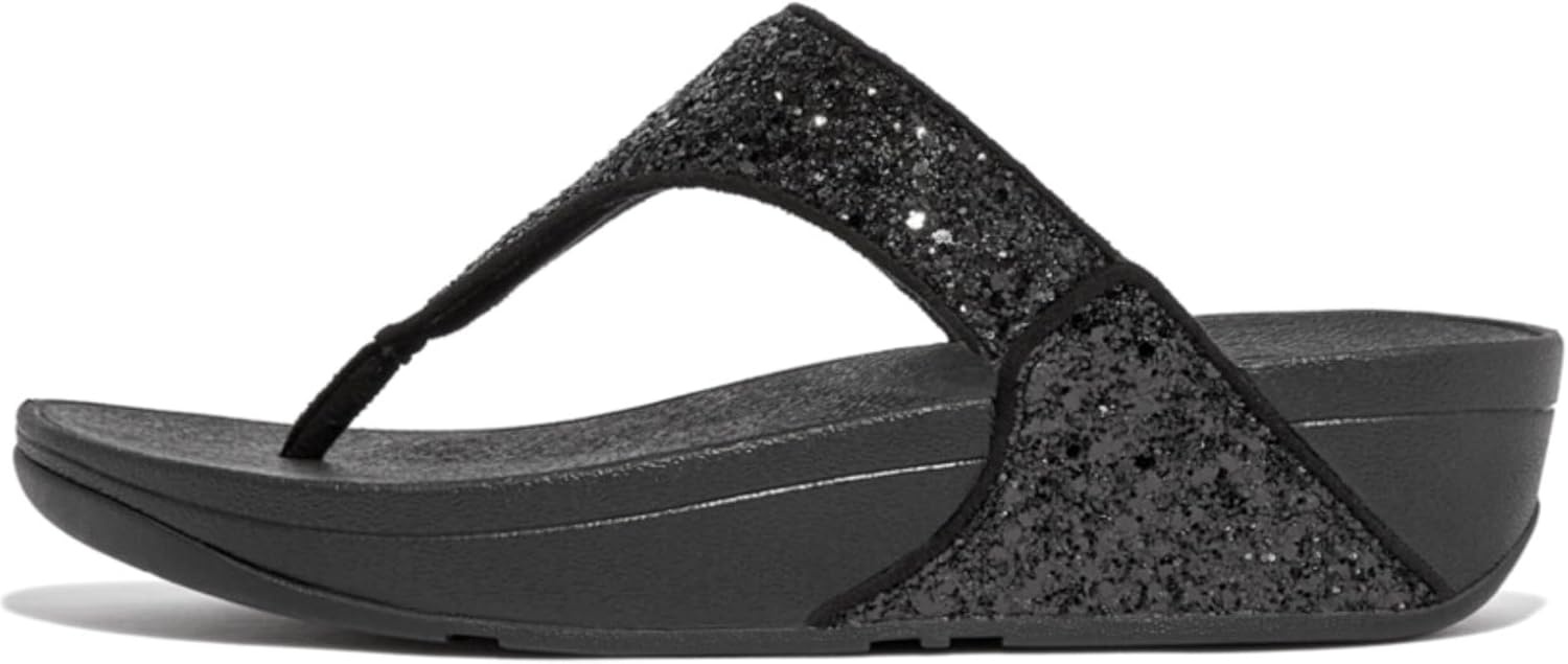 image:imageFitFlop Lulu MultiTonal Glitter ToePost SandalsBlack Glitter