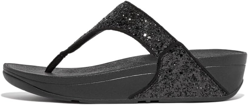 image:imageFitFlop Lulu MultiTonal Glitter ToePost SandalsBlack Glitter