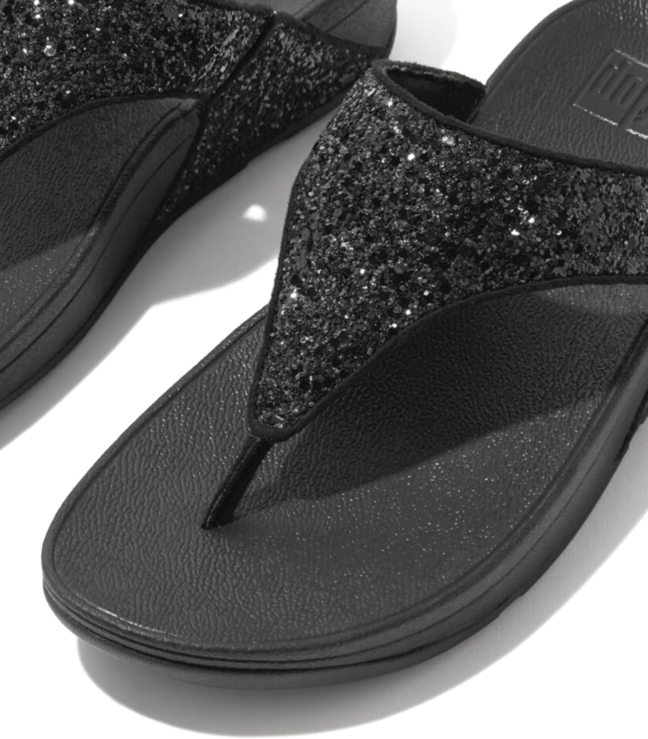 image:imageFitFlop Lulu MultiTonal Glitter ToePost SandalsBlack Glitter