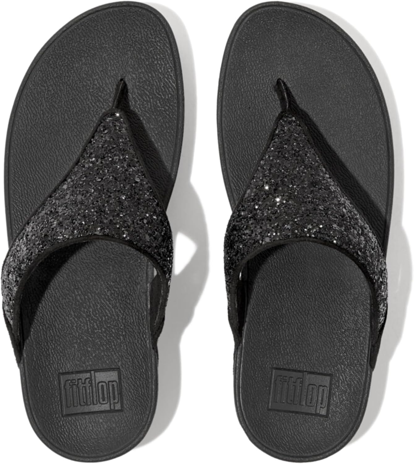 image:imageFitFlop Lulu MultiTonal Glitter ToePost SandalsBlack Glitter