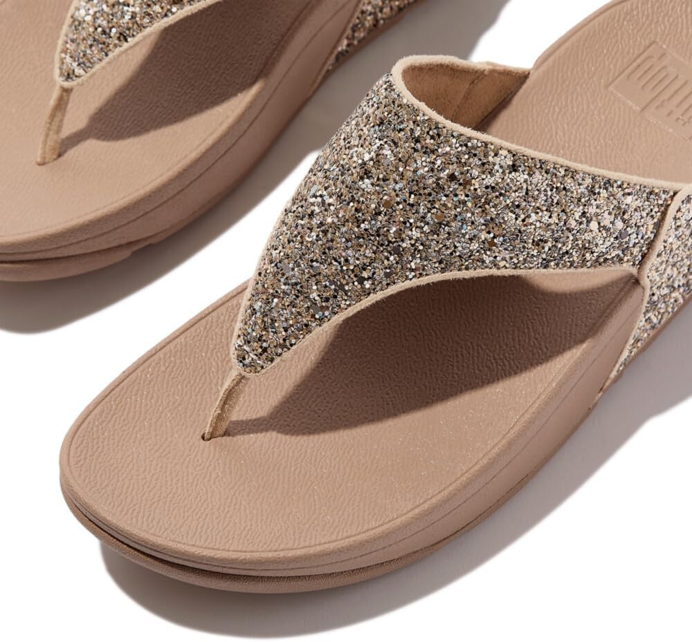 image:imageFitFlop Lulu MultiTonal Glitter ToePost SandalsClassic Beige Mix