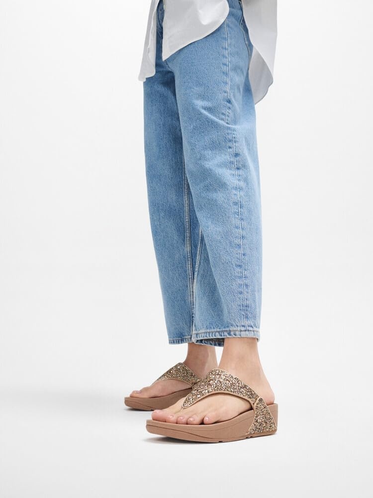 image:imageFitFlop Lulu MultiTonal Glitter ToePost SandalsClassic Beige Mix