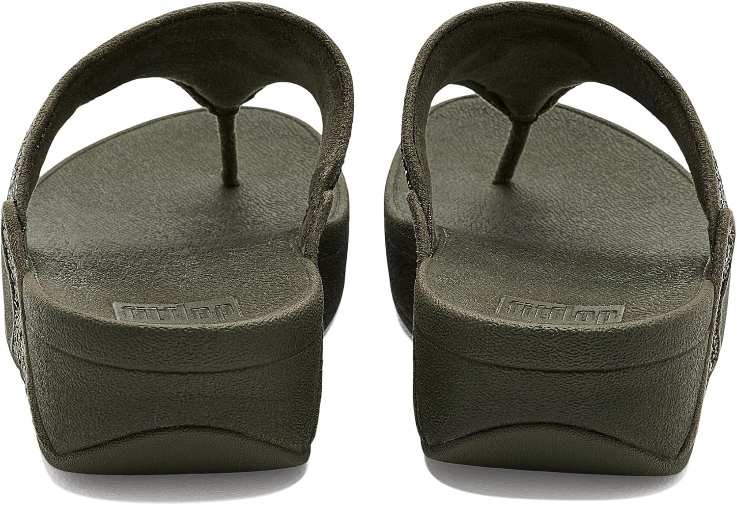 image:imageFitFlop Lulu MultiTonal Glitter ToePost SandalsDeep Olive