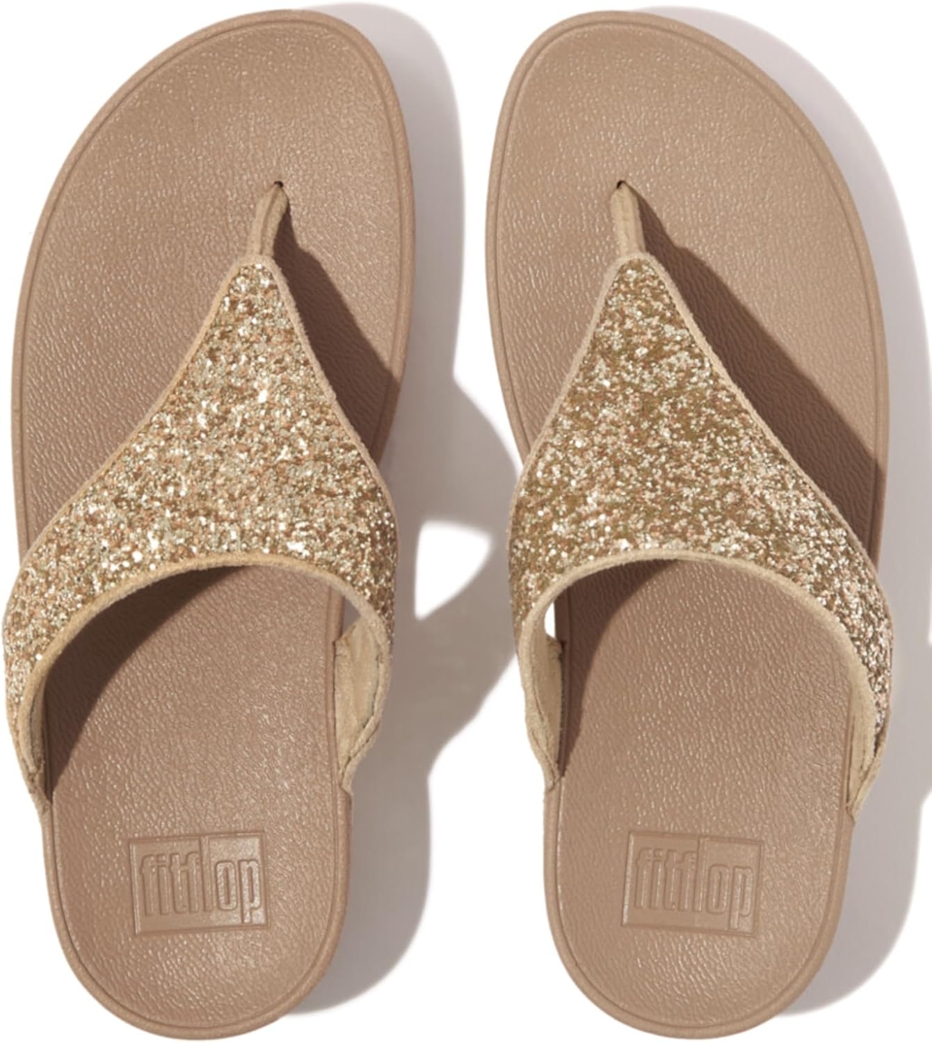 image:imageFitFlop Lulu MultiTonal Glitter ToePost SandalsLatte Beige