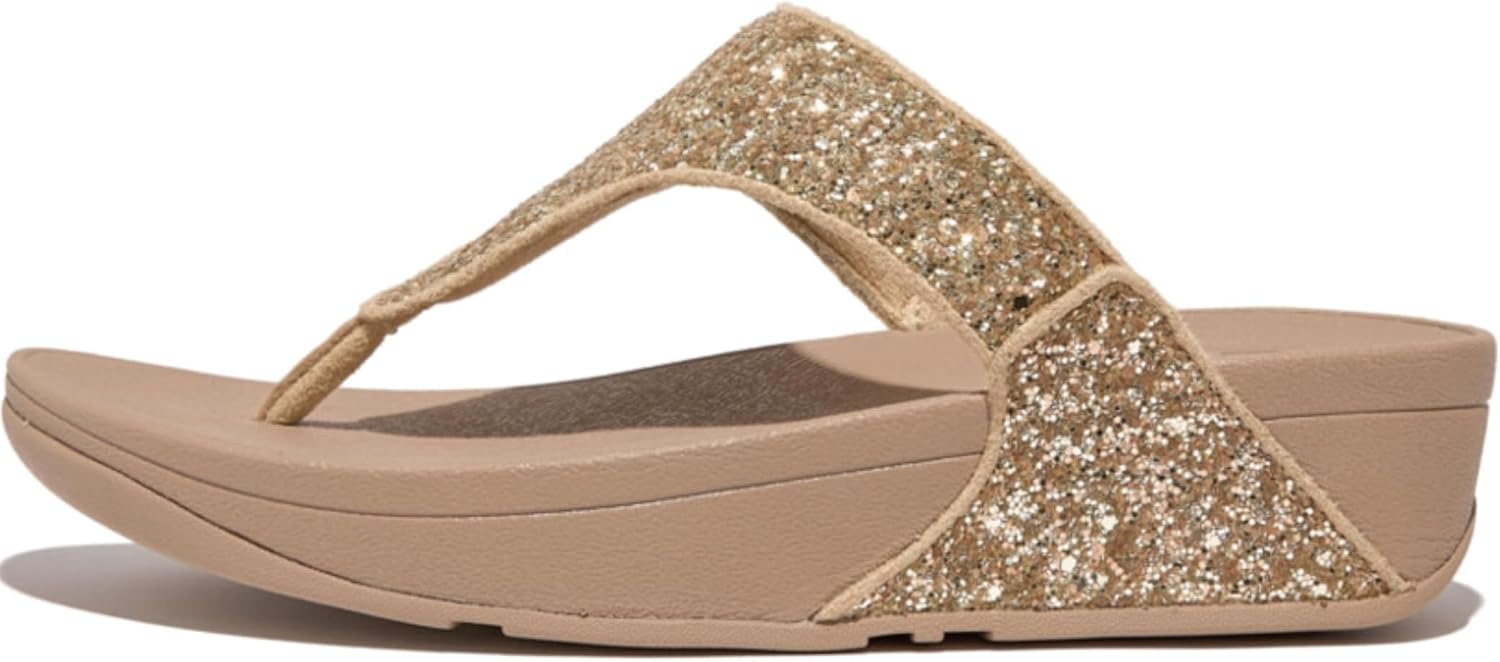 image:imageFitFlop Lulu MultiTonal Glitter ToePost SandalsLatte Beige
