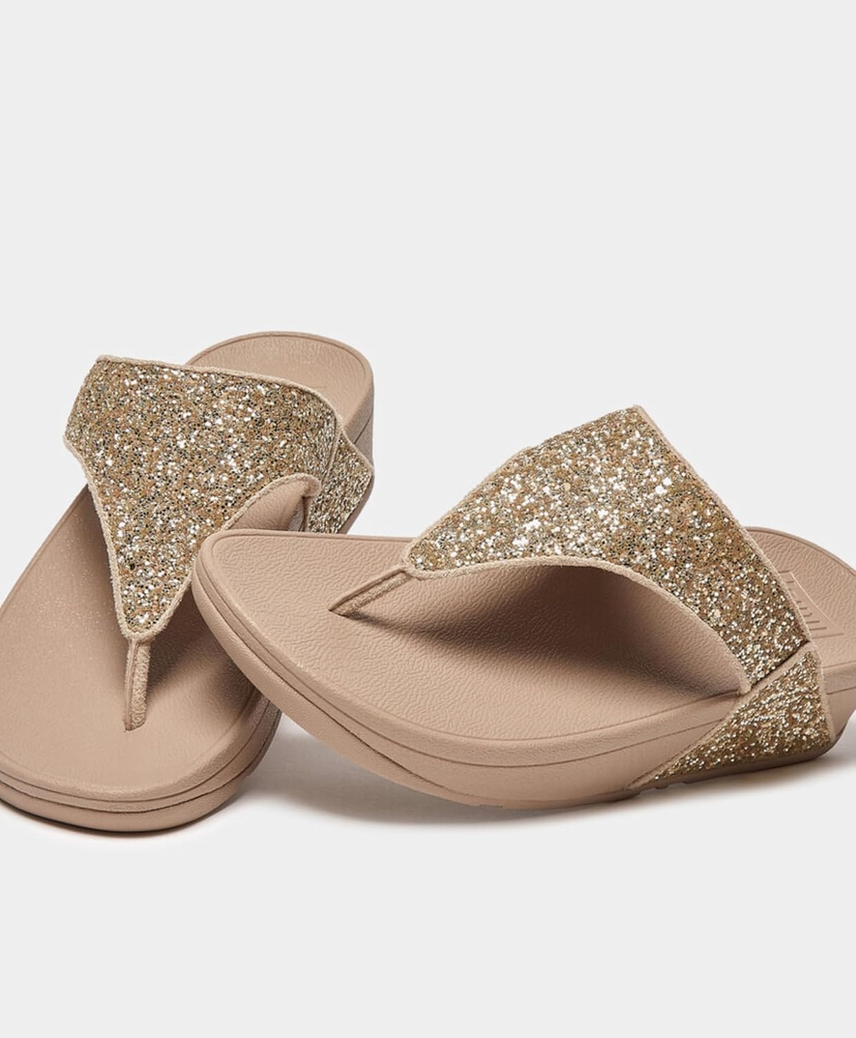 image:imageFitFlop Lulu MultiTonal Glitter ToePost SandalsLatte Beige